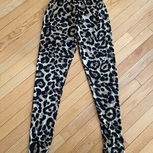 SHEIN Gray and Beige Leopard Print Leggings